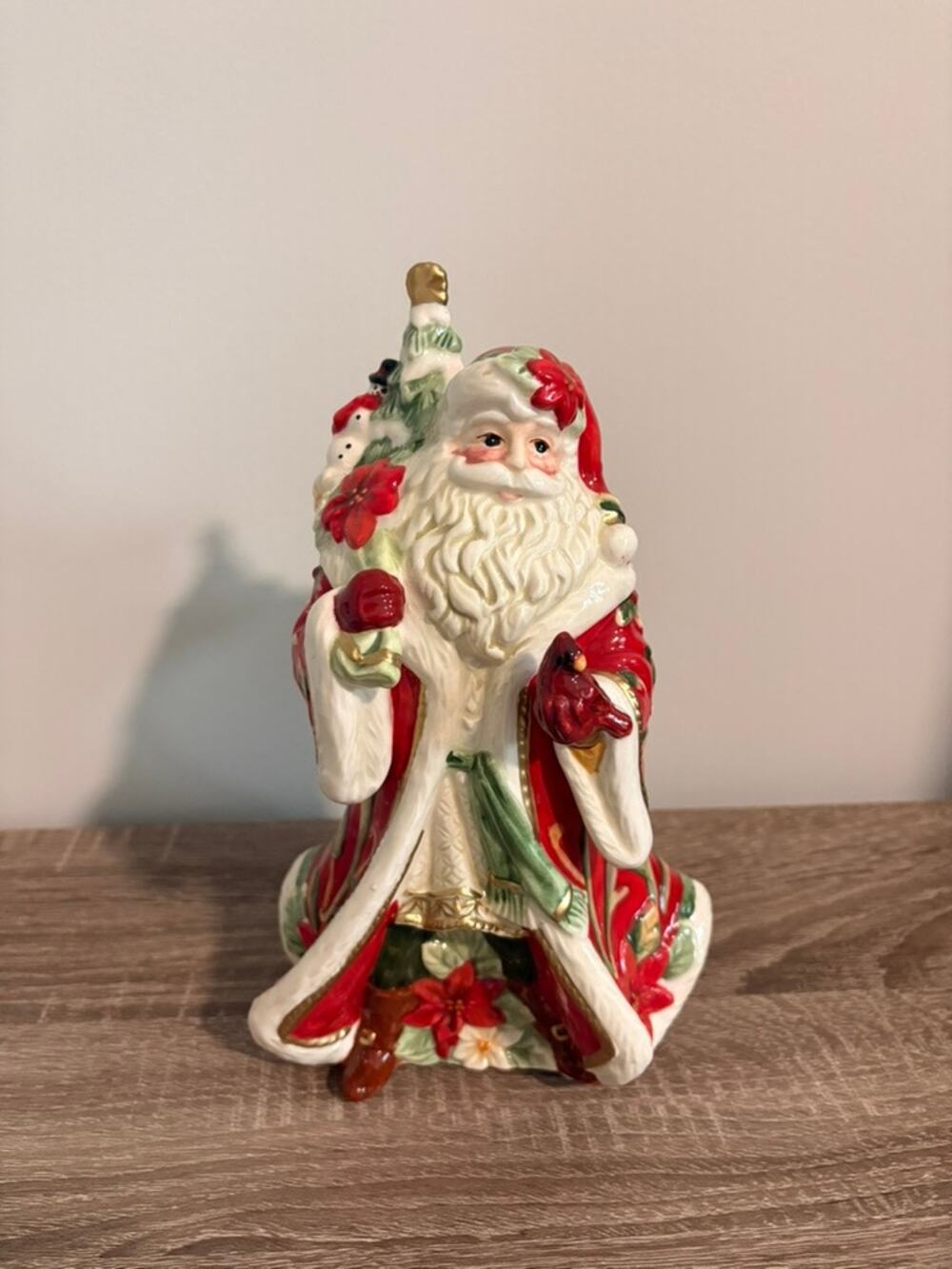 Fitz and Floyd Cardinal Christmas Musical Santa – Plays “Deck the Halls”